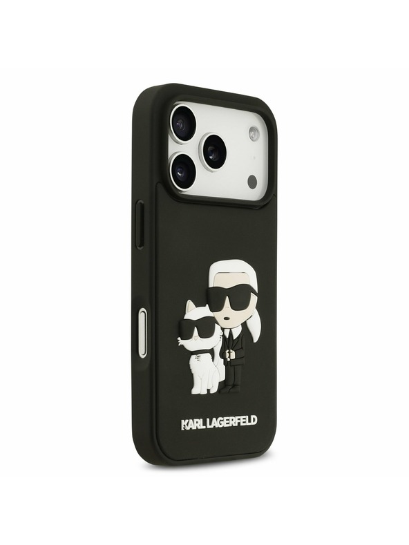 Karl Lagerfeld Karl Lagerfeld 3D Rubber Karl and Choupette Stražnji Poklopac za iPhone 17 Pro Black