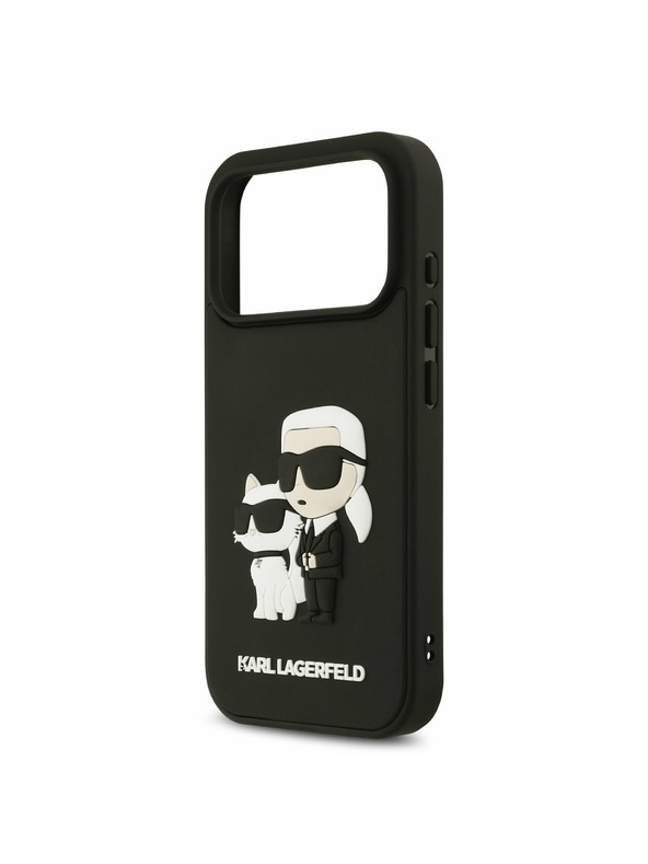 Karl Lagerfeld Karl Lagerfeld 3D Rubber Karl and Choupette Stražnji Poklopac za iPhone 17 Pro Black