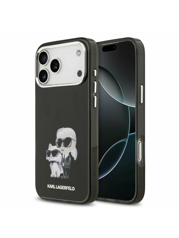 Karl Lagerfeld Karl Lagerfeld IML Aquarelle Karl and Choupette Stražnji Poklopac za iPhone 17 Pro Black