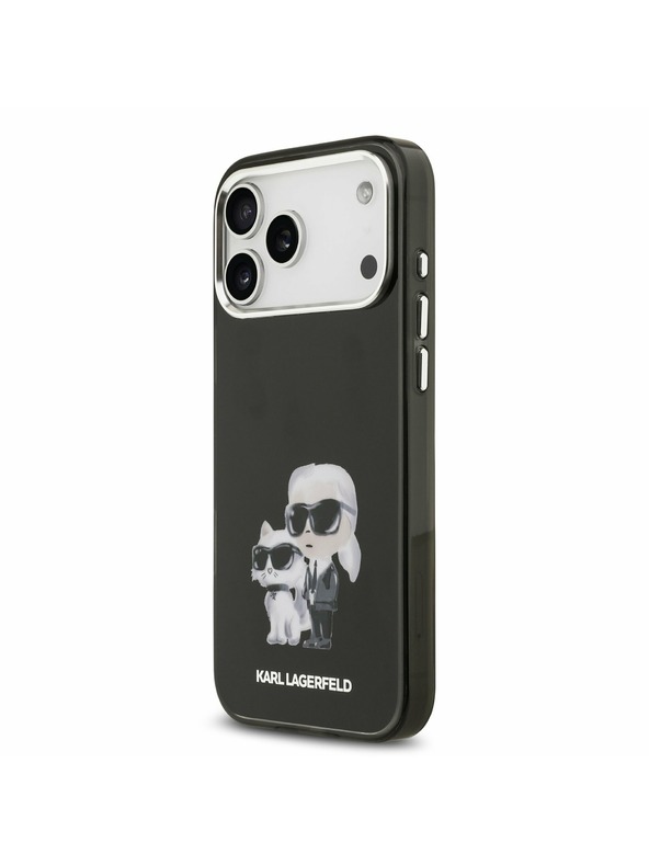 Karl Lagerfeld Karl Lagerfeld IML Aquarelle Karl and Choupette Stražnji Poklopac za iPhone 17 Pro Black