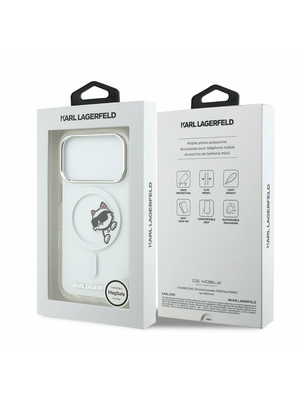 Karl Lagerfeld Karl Lagerfeld IML Choupette Peekaboo MagSafe Stražnji Poklopac za iPhone 17 Pro Transparent