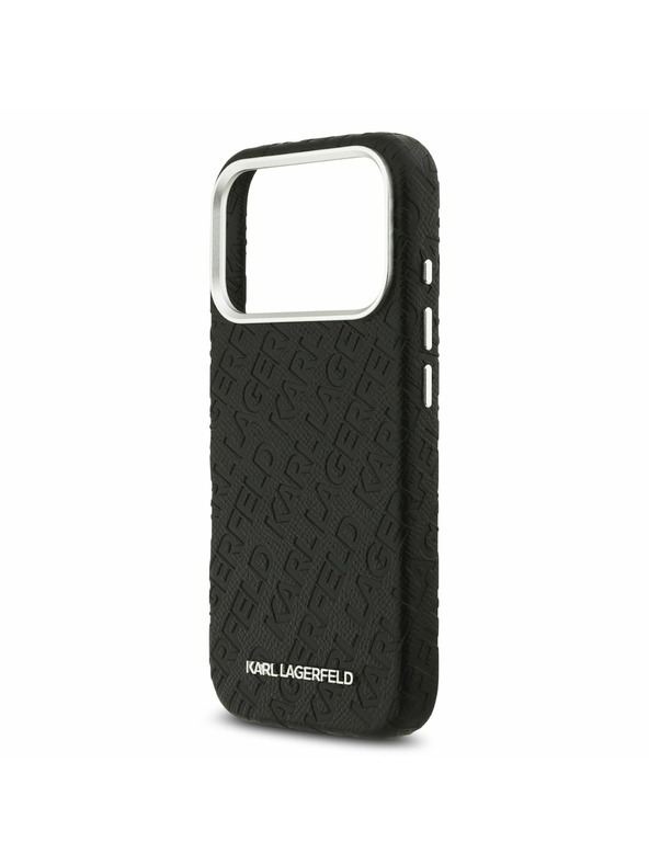 Karl Lagerfeld Karl Lagerfeld Grained PU Repeated Logo MagSafe Stražnji Poklopac za iPhone 17 Pro Black