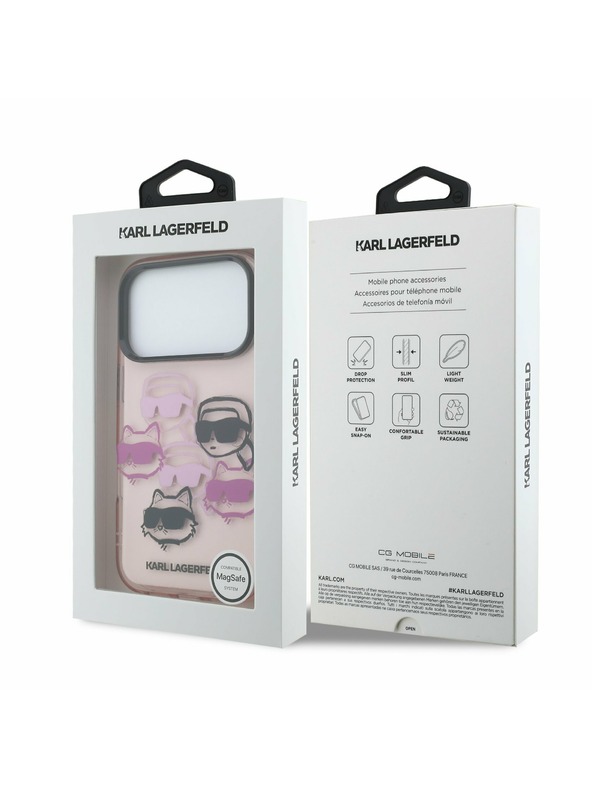 Karl Lagerfeld Karl Lagerfeld IML Multi K&CH Heads Stražnji Poklopac za iPhone 17 Pro Pink