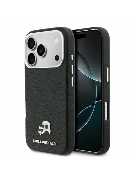 Karl Lagerfeld Karl Lagerfeld PU Karl and Choupette Heads Pins MagSafe Stražnji Poklopac za iPhone 17 Pro Black
