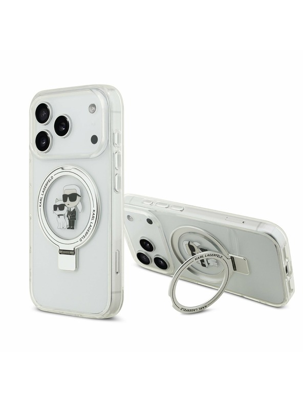Karl Lagerfeld Karl Lagerfeld Ringstand Karl and Choupette MagSafe Stražnji Poklopac za iPhone 17 Pro White
