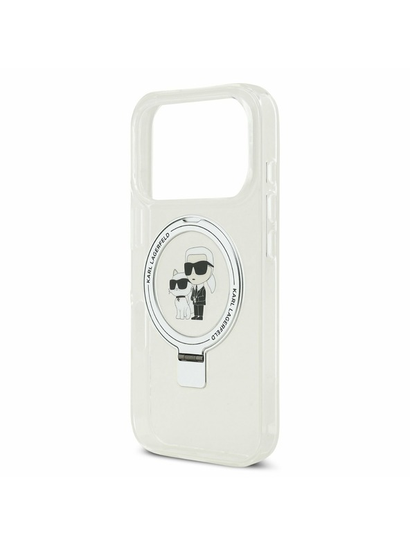 Karl Lagerfeld Karl Lagerfeld Ringstand Karl and Choupette MagSafe Stražnji Poklopac za iPhone 17 Pro White