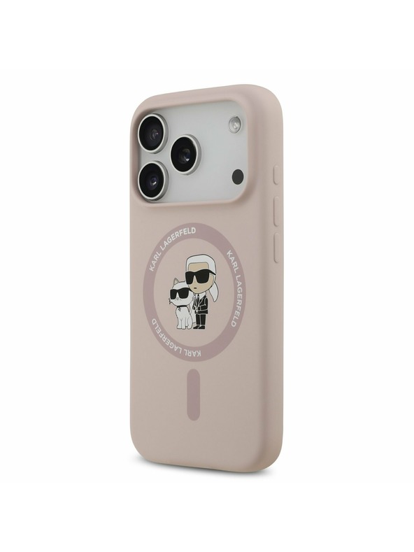 Karl Lagerfeld Karl Lagerfeld Liquid Silicone Karl and Choupette MagSafe Stražnji Poklopac za iPhone 17 Pro Pink