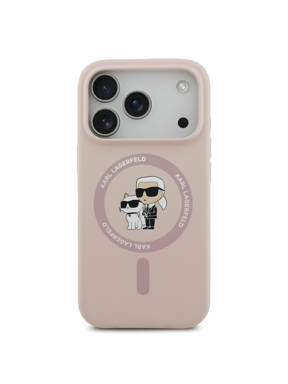 Karl Lagerfeld Karl Lagerfeld Liquid Silicone Karl and Choupette MagSafe Stražnji Poklopac za iPhone 17 Pro Pink