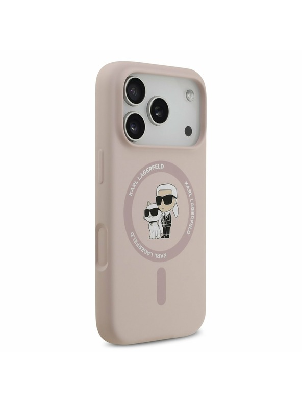 Karl Lagerfeld Karl Lagerfeld Liquid Silicone Karl and Choupette MagSafe Stražnji Poklopac za iPhone 17 Pro Pink