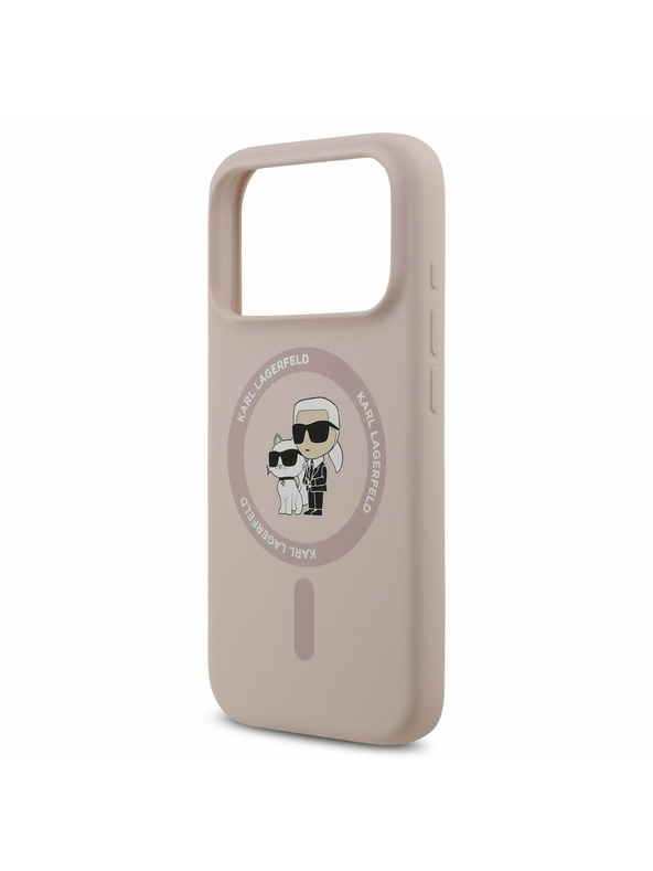 Karl Lagerfeld Karl Lagerfeld Liquid Silicone Karl and Choupette MagSafe Stražnji Poklopac za iPhone 17 Pro Pink