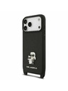 Karl Lagerfeld Karl Lagerfeld Saffiano Crossbody Remen Metal Karl and Choupette Stražnji Poklopac za iPhone 17 Pro Black