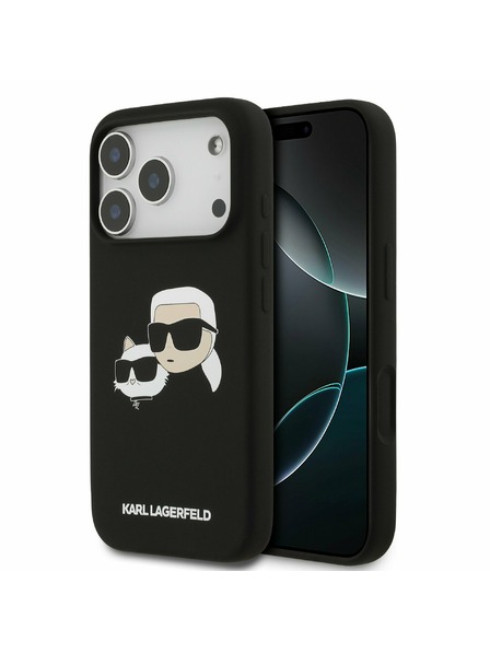 Karl Lagerfeld Karl Lagerfeld Liquid Silicone Double Heads MagSafe Stražnji Poklopac za iPhone 17 Pro Black