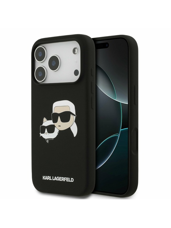 Karl Lagerfeld Karl Lagerfeld Liquid Silicone Double Heads MagSafe Stražnji Poklopac za iPhone 17 Pro Black