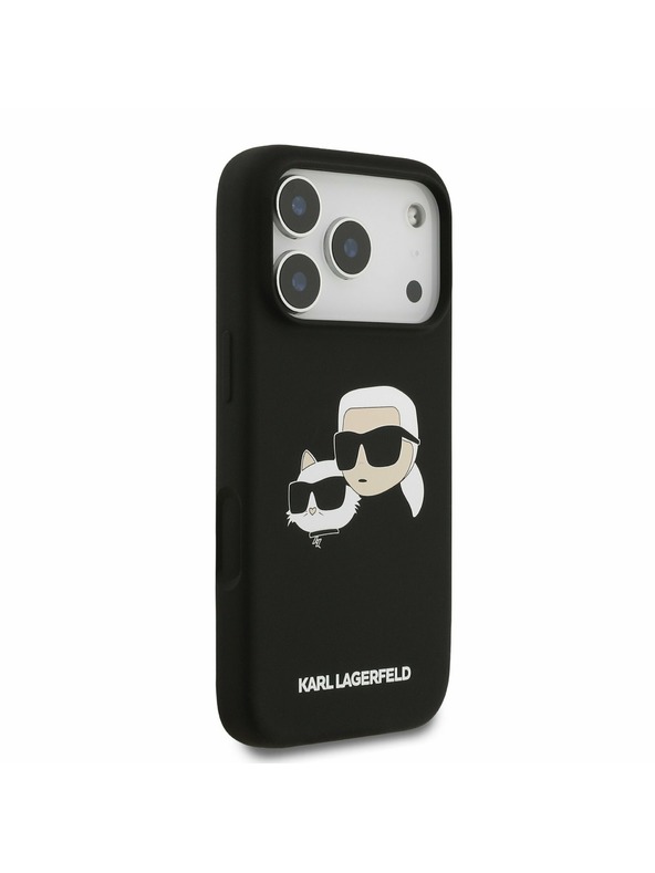 Karl Lagerfeld Karl Lagerfeld Liquid Silicone Double Heads MagSafe Stražnji Poklopac za iPhone 17 Pro Black