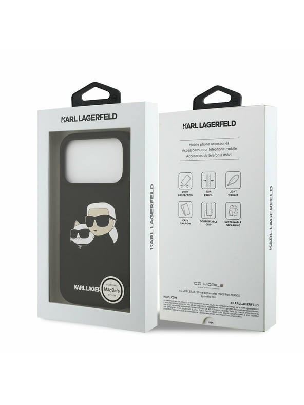Karl Lagerfeld Karl Lagerfeld Liquid Silicone Double Heads MagSafe Stražnji Poklopac za iPhone 17 Pro Black