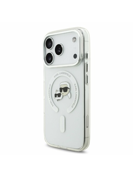 Karl Lagerfeld Karl Lagerfeld IML K&CH Heads Metal Frame MagSafe Zadnji Poklopac za iPhone 17 Pro Transparent