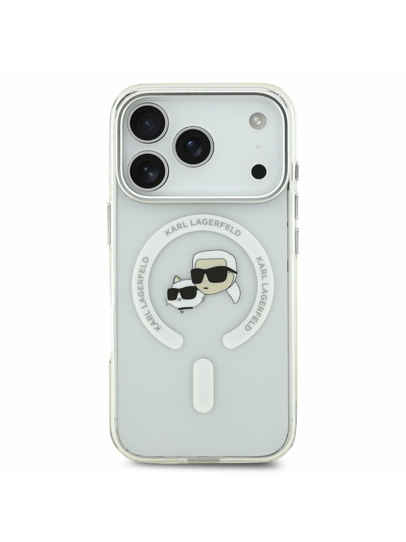 Karl Lagerfeld Karl Lagerfeld IML K&CH Heads Metal Frame MagSafe Zadnji Poklopac za iPhone 17 Pro Transparent
