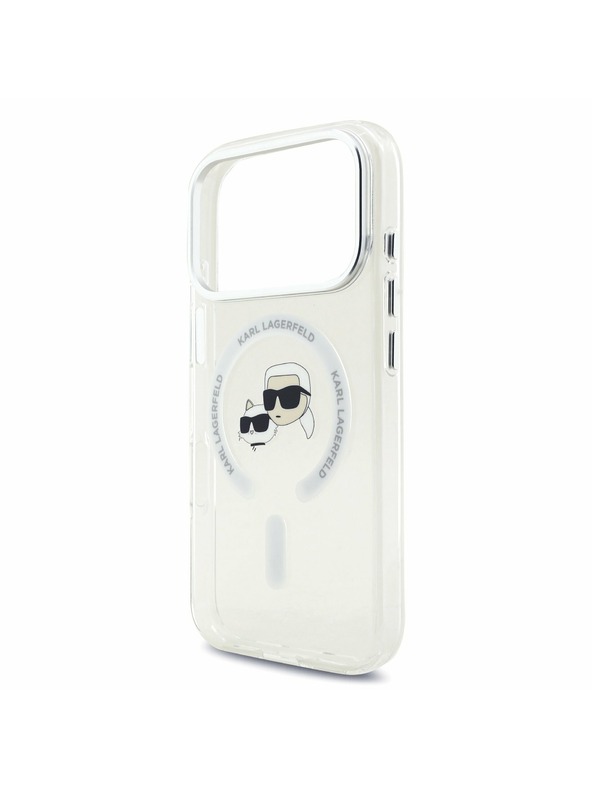 Karl Lagerfeld Karl Lagerfeld IML K&CH Heads Metal Frame MagSafe Zadnji Poklopac za iPhone 17 Pro Transparent