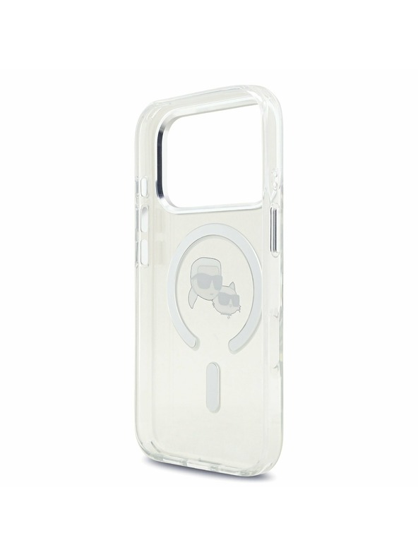 Karl Lagerfeld Karl Lagerfeld IML K&CH Heads Metal Frame MagSafe Zadnji Poklopac za iPhone 17 Pro Transparent