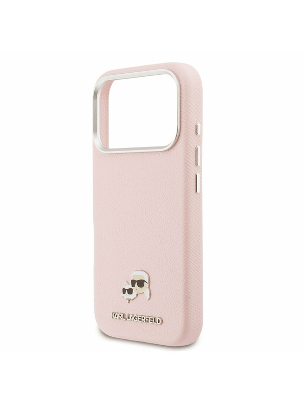 Karl Lagerfeld Karl Lagerfeld PU Karl and Choupette Heads Pins MagSafe Zadnji Poklopac za iPhone 17 Pro Pink