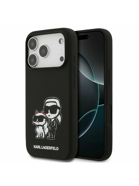 Karl Lagerfeld Karl Lagerfeld Liquid Silicone K&CH Sketch MagSafe Zadnji Poklopac za iPhone 17 Pro Black