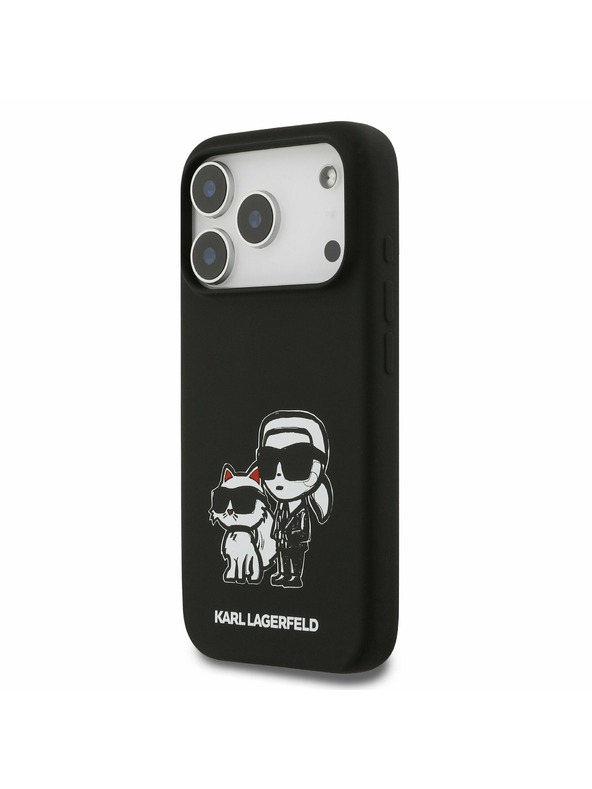 Karl Lagerfeld Karl Lagerfeld Liquid Silicone K&CH Sketch MagSafe Zadnji Poklopac za iPhone 17 Pro Black