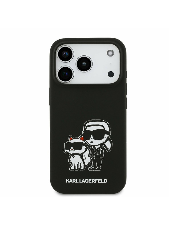Karl Lagerfeld Karl Lagerfeld Liquid Silicone K&CH Sketch MagSafe Zadnji Poklopac za iPhone 17 Pro Black