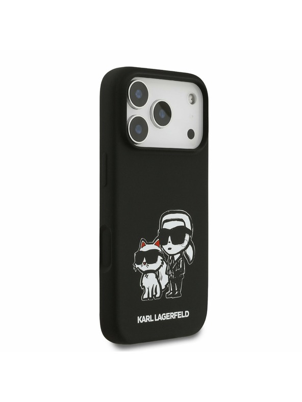 Karl Lagerfeld Karl Lagerfeld Liquid Silicone K&CH Sketch MagSafe Zadnji Poklopac za iPhone 17 Pro Black