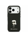 Karl Lagerfeld Karl Lagerfeld Liquid Silicone Metal Ikonik Zadnji Poklopac za iPhone 17 Pro Black