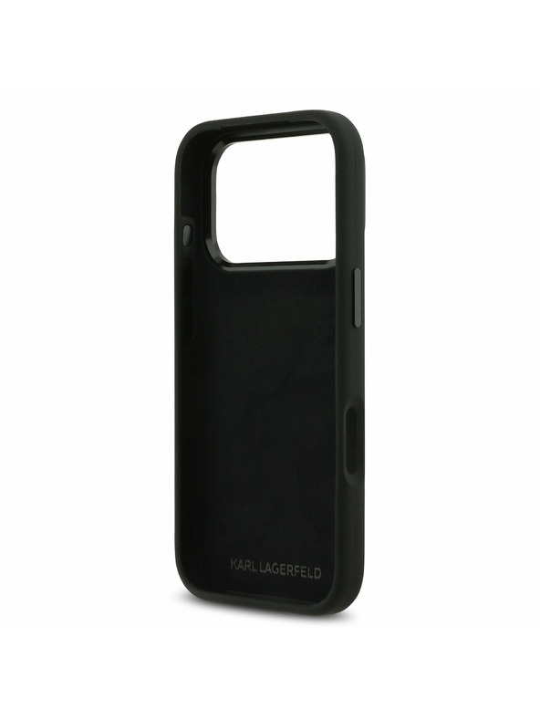 Karl Lagerfeld Karl Lagerfeld Liquid Silicone Metal Ikonik Zadnji Poklopac za iPhone 17 Pro Black