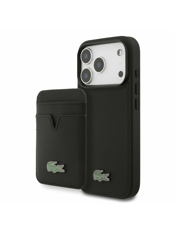 Lacoste Lacoste Iconic Petit Pique MagSafe Zadnji Poklopac + Novčanik za iPhone 17 Pro Black