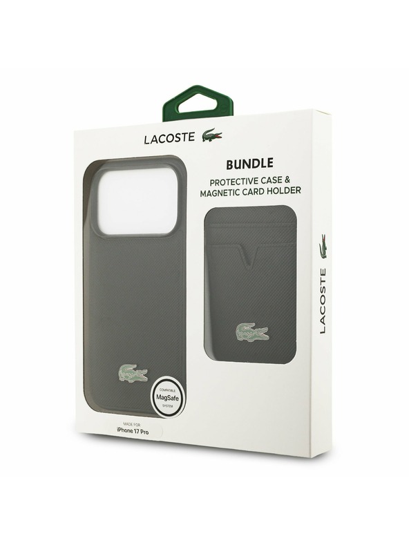 Lacoste Lacoste Iconic Petit Pique MagSafe Zadnji Poklopac + Novčanik za iPhone 17 Pro Black