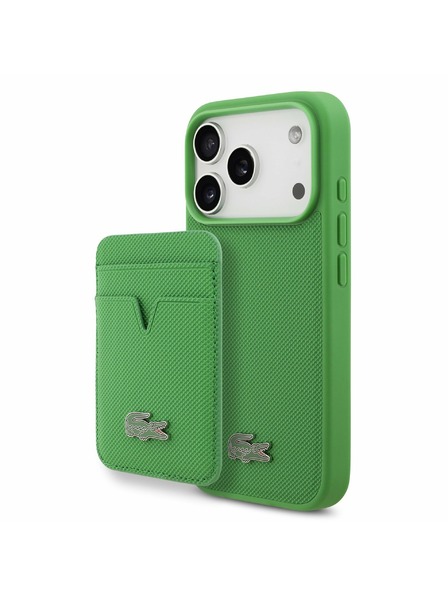 Lacoste Lacoste Iconic Petit Pique MagSafe Zadnji Poklopac + Novčanik za iPhone 17 Pro Green