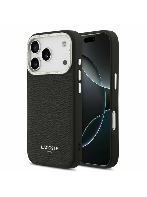 Lacoste Lacoste PU Leather Champs Elysees MagSafe Zadnji Poklopac za iPhone 17 Pro Black