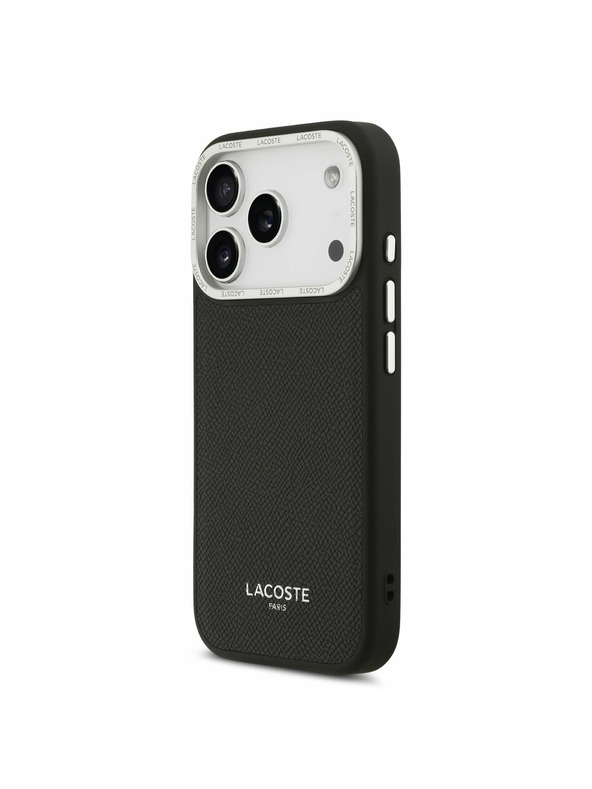 Lacoste Lacoste PU Leather Champs Elysees MagSafe Zadnji Poklopac za iPhone 17 Pro Black