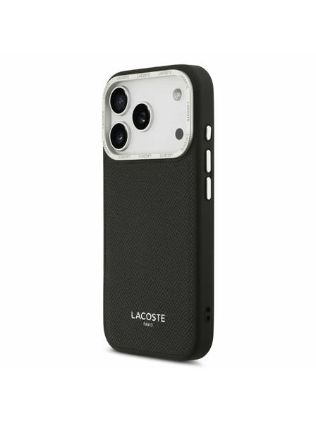 Lacoste Lacoste PU Leather Champs Elysees MagSafe Zadnji Poklopac za iPhone 17 Pro Black