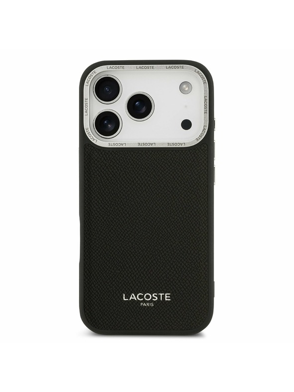 Lacoste Lacoste PU Leather Champs Elysees MagSafe Zadnji Poklopac za iPhone 17 Pro Black