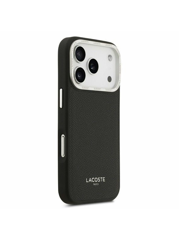 Lacoste Lacoste PU Leather Champs Elysees MagSafe Zadnji Poklopac za iPhone 17 Pro Black