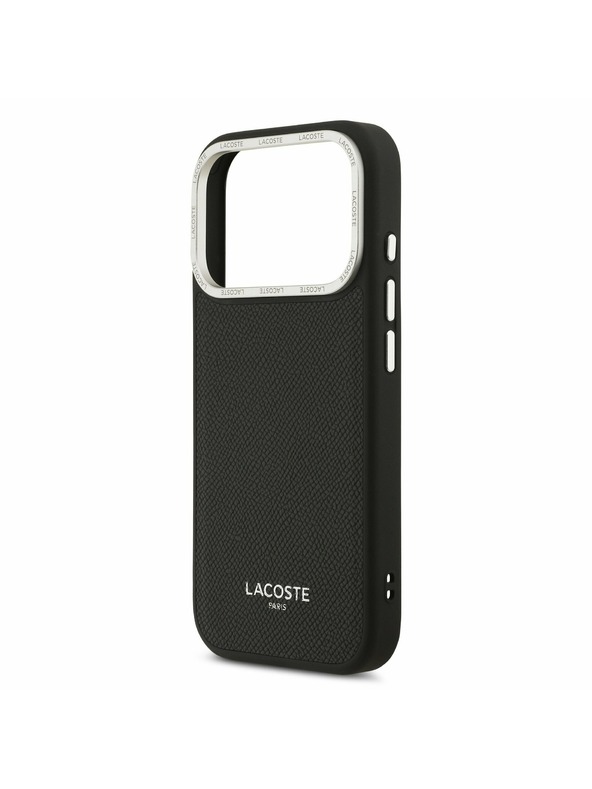 Lacoste Lacoste PU Leather Champs Elysees MagSafe Zadnji Poklopac za iPhone 17 Pro Black