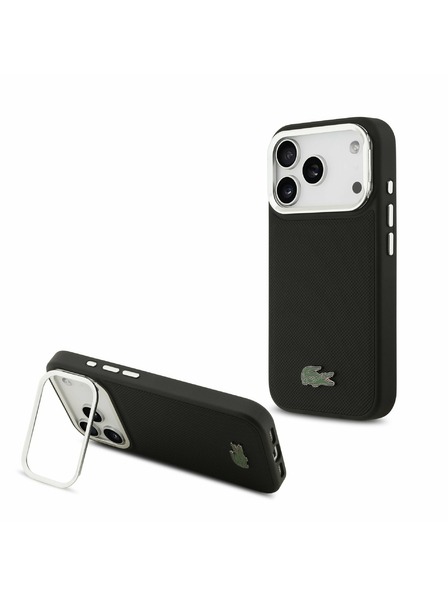 Lacoste Lacoste Iconic Petit Pique Camera Stand MagSafe Zadnji Poklopac za iPhone 17 Pro Black