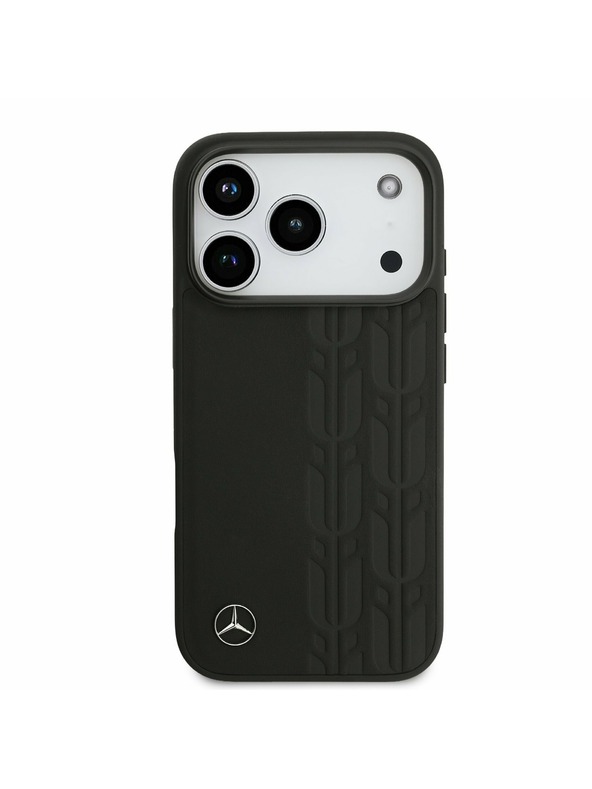 Mercedes Mercedes Leather Laurel Leaves MagSafe Zadnji Poklopac za iPhone 17 Pro Black