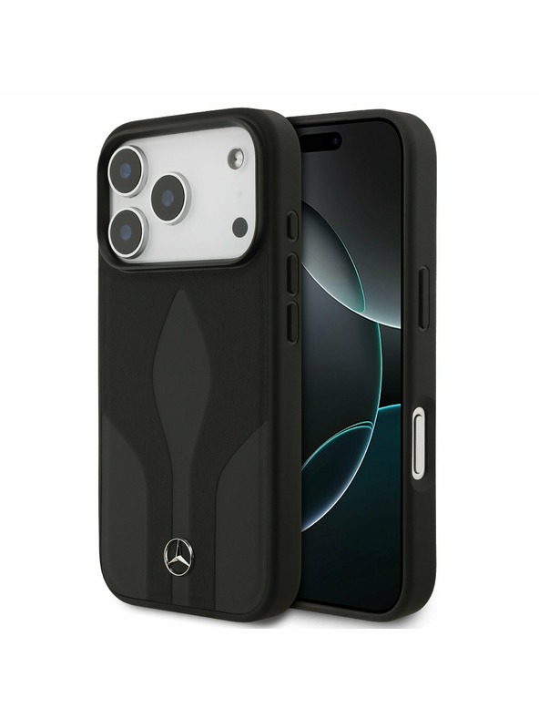 Mercedes Mercedes Leather The Move MagSafe Zadnji Poklopac za iPhone 17 Pro Black