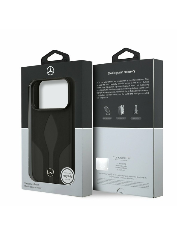 Mercedes Mercedes Leather The Move MagSafe Zadnji Poklopac za iPhone 17 Pro Black