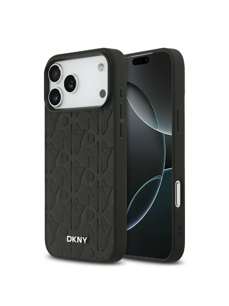 DKNY DKNY PU Leather Grid Pattern Magsafe Zadnji Poklopac za iPhone 17 Pro Max Black