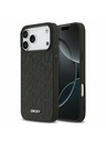 DKNY DKNY PU Leather Grid Pattern Magsafe Zadnji Poklopac za iPhone 17 Pro Max Black