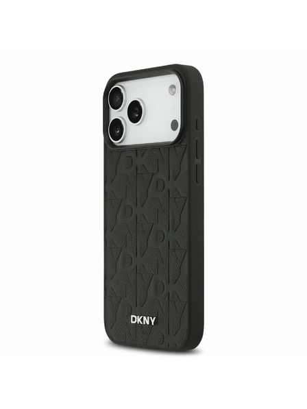 DKNY DKNY PU Leather Grid Pattern Magsafe Zadnji Poklopac za iPhone 17 Pro Max Black