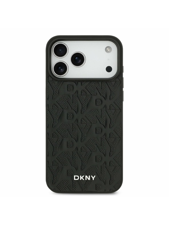 DKNY DKNY PU Leather Grid Pattern Magsafe Zadnji Poklopac za iPhone 17 Pro Max Black