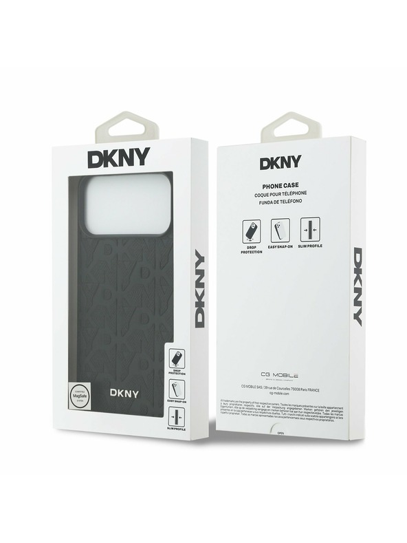 DKNY DKNY PU Leather Grid Pattern Magsafe Zadnji Poklopac za iPhone 17 Pro Max Black