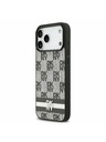 DKNY DKNY PU Leather Checkered Pattern and Stripe Zadnji Poklopac za iPhone 17 Pro Max Black