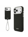DKNY DKNY PU Leather Metal Logo Wrist Chain MagSafe Zadnji Poklopac za iPhone 17 Pro Max Black